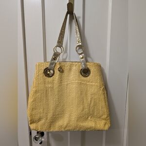 Big Buddha Yellow Tote bag with gold trim